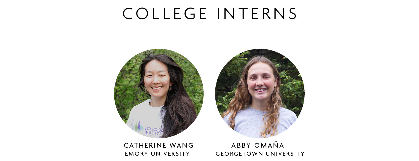 Headshots of two college interns at Schoodic Institute.