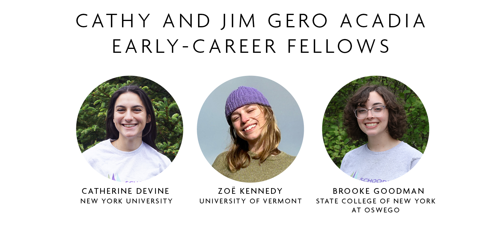 Headshot collage of Gero fellows at Schoodic Institute.