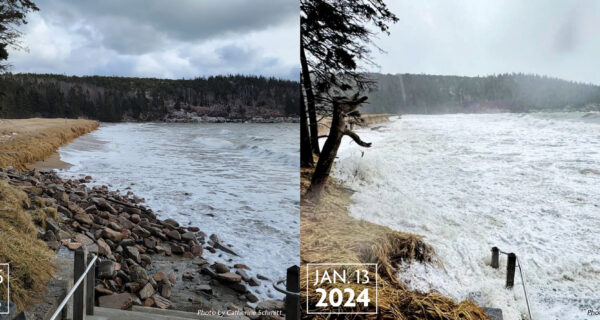 A side-by-side comparison through the years of Sand Beach in Acadia National Park.