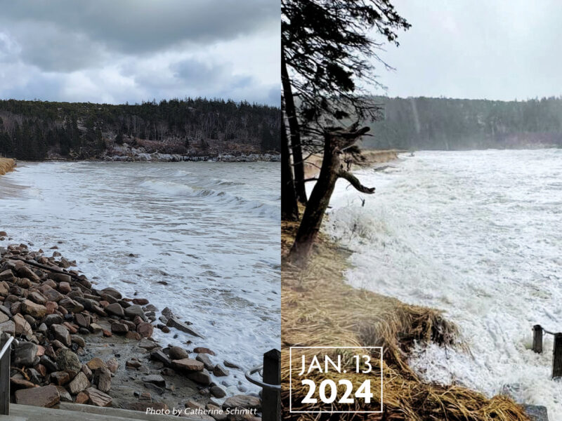 A side-by-side comparison through the years of Sand Beach in Acadia National Park.