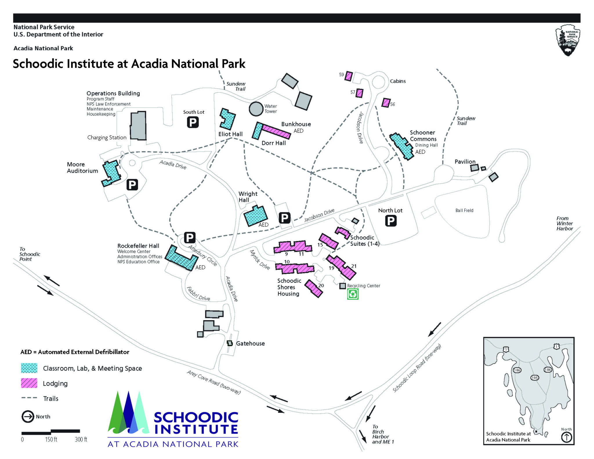 Campus map of Schoodic Institute
