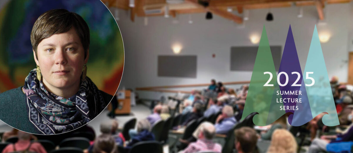 A crowded auditorium at Schoodic Institute