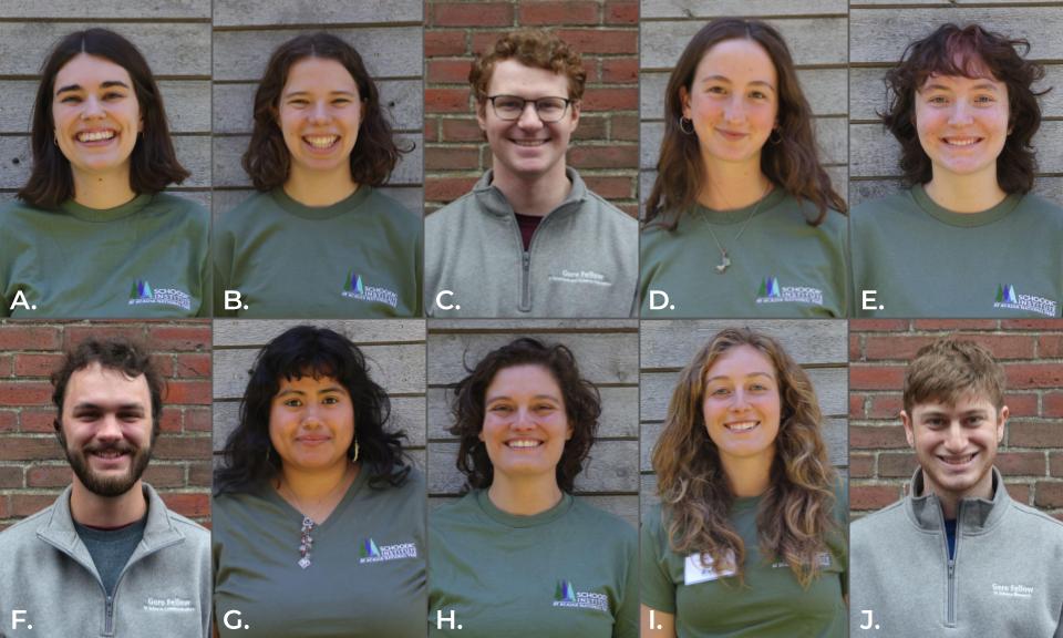 a collage of ten headshot photographs of Schoodic Institute early career professionals